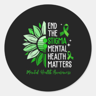 End The Stigma Mental Health S Awareness Brain Ill Classic Round Sticker