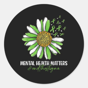 End The Stigma Mental Health S Awareness Brain Ill Classic Round Sticker