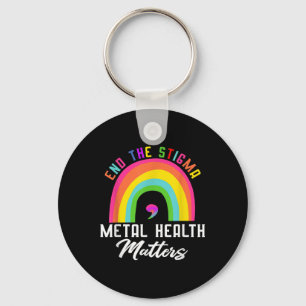 End The Stigma Mental Health S Awareness Rainbow  Key Ring