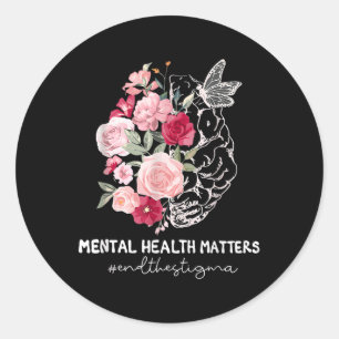 End The Stigma Mental Health S Mental Awareness Gi Classic Round Sticker