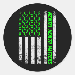 End The Stigma Mental Health S Mental Awareness Gi Classic Round Sticker