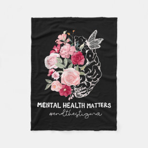 End The Stigma Mental Health S Mental Awareness Gi Fleece Blanket