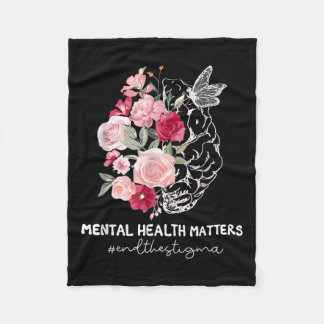 End The Stigma Mental Health S Mental Awareness Gi Fleece Blanket