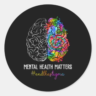 End The Stigma Tal Health Matters Tal Awareness Classic Round Sticker