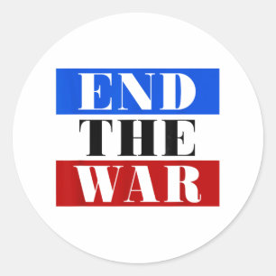 End The War Classic Round Sticker