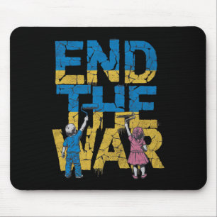 End The War Graffiti Children Support Zelensky Ukr Mouse Pad