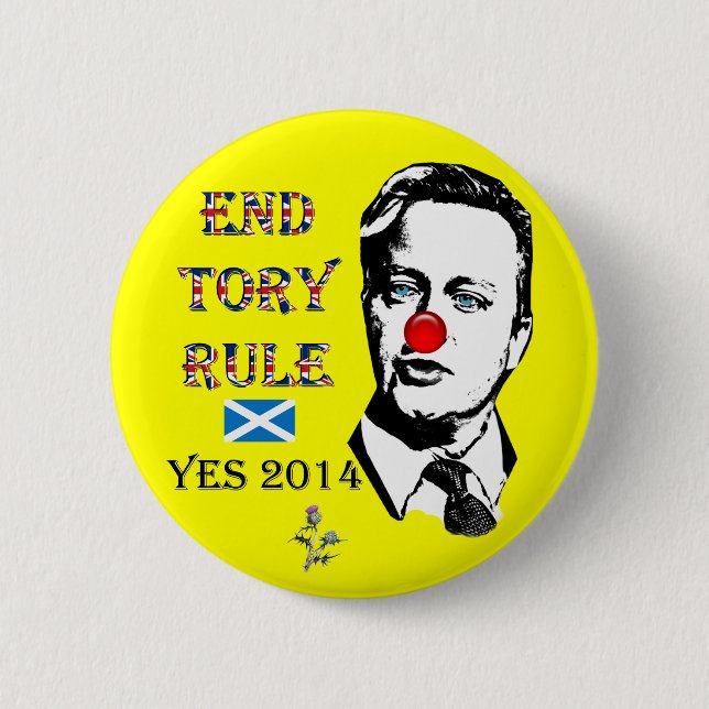 End Tory Rule David Cameron Button Badge (Front)