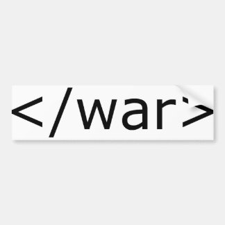 End War html - Black & White Bumper Sticker