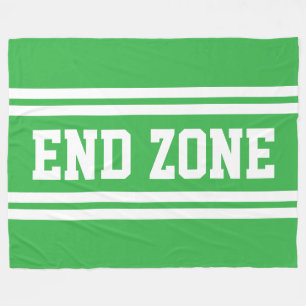 END ZONE Bright Green Bold White Racing Stripes Fleece Blanket