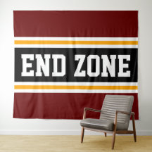 END ZONE Fun Bold Red Black White Yellow Stripes