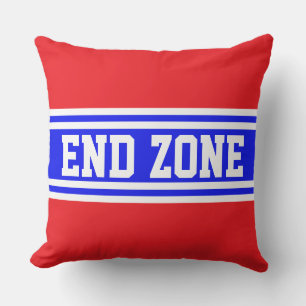 END ZONE Royal Blue Athletic White Racing Stripes Cushion