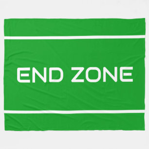 END ZONE Sleek White Text Stripes On Bright Green Fleece Blanket