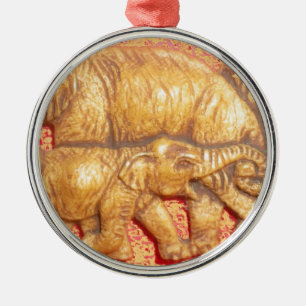 Endangered African Mara Elephants Metal Ornament