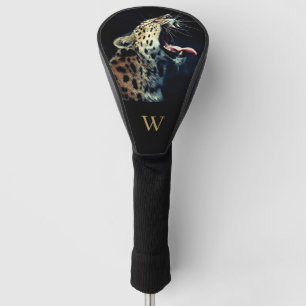Endangered Amur Leopard Photo Monogram Initial  Golf Head Cover