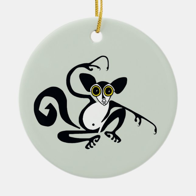Endangered animal - AYE-AYE -Wildlife - Primate Ceramic Ornament (Front)