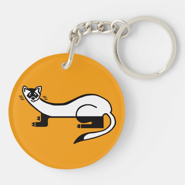 Endangered animal -Black-footed FERRET - Nature -  Key Ring (Back)