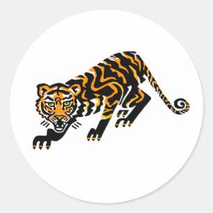 Endangered animal - Cool wildcat - TIGER -Nature Classic Round Sticker