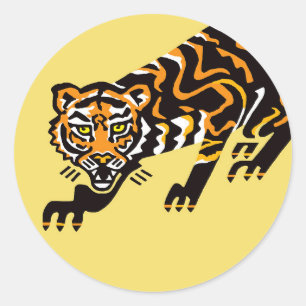 Endangered animal - Cool wildcat - TIGER -Nature Classic Round Sticker