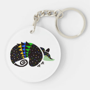 Endangered animal - Graphic ARMADILLO - Wildlife - Key Ring