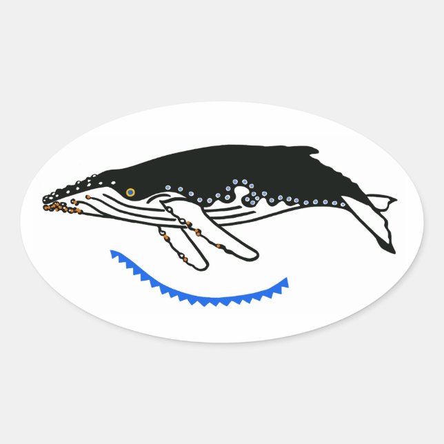 Endangered animal - Humpback WHALE - Wildlife - Oval Sticker (Front)