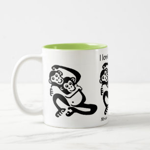 Endangered animal - I love BONOBOS -Chimpanzee-  Two-Tone Coffee Mug