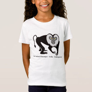 Endangered animal - Lion-tailed MACAQUE- Girls  T-Shirt