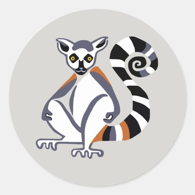 Endangered animal -Ring-tailed LEMUR -Nature Classic Round Sticker (Front)