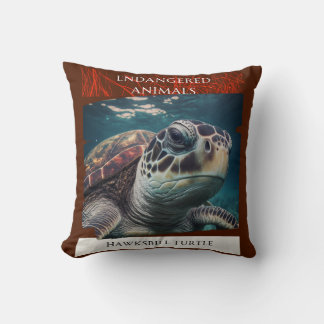 Endangered Animals - Hawksbill Turtle Cushion