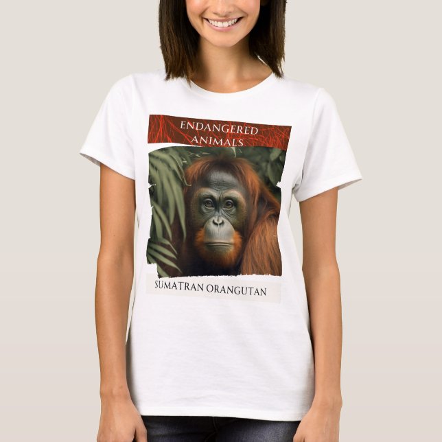 Endangered Animals - Sumatran Orangutan T-Shirt (Front)