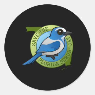 Endangered Florida Scrub-Jay Coon Bird Conservatio Classic Round Sticker
