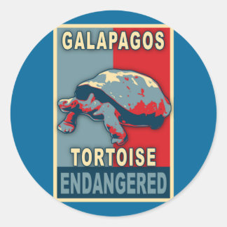 Endangered Galapagos Tortoise Pop Art Tshirts Classic Round Sticker