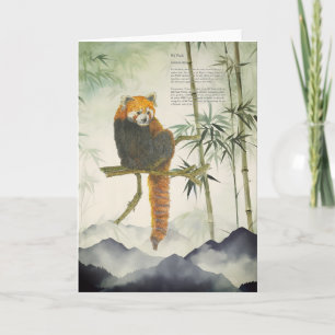 Endangered Hand-Painted Red Panda Card