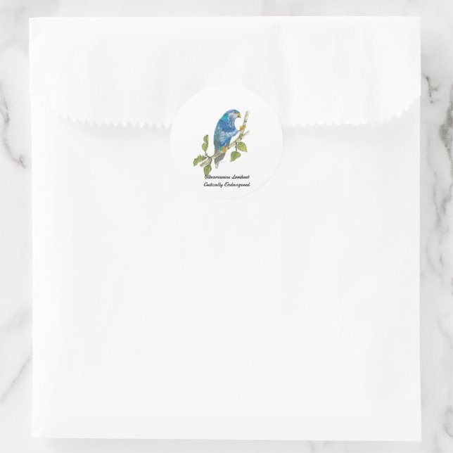 Endangered Lorikeet Bird Sticker (Bag)