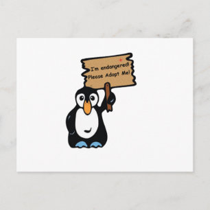 Endangered Penguin Asks for Adoption Postcard