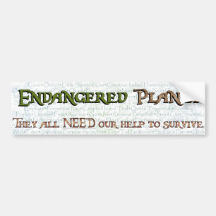 Endangered Planet Typography(Swirl) Bumper Sticker