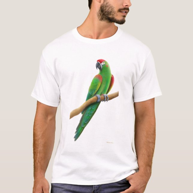 Endangered Red Fronted Macaw Parrot T-Shirt (Front)