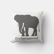 Endangered Save Our Elephants Grey Silhouette