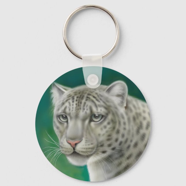 Endangered Snow Leopard Keychain (Front)