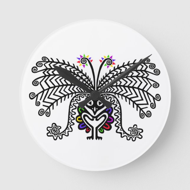 Endangered species - Graphic  LyreBIRD - Australia Round Clock (Front)