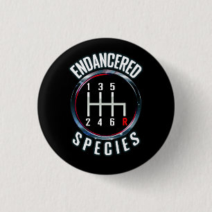 Endangered Species Manual Gearbox Stick Shift 6 Sp 3 Cm Round Badge