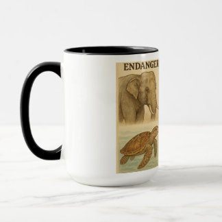 Endangered Species Vintage Illustration  Mug
