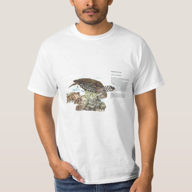 Endangered Turtle Hand Painted Print T-Shirt (Front)