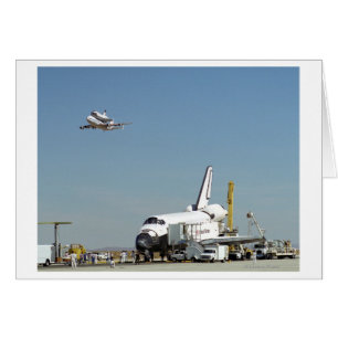 Endeavour on Runway with Columbia on SCA Overhea