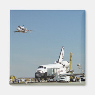 Endeavour on Runway with Columbia on SCA Overhea Magnet