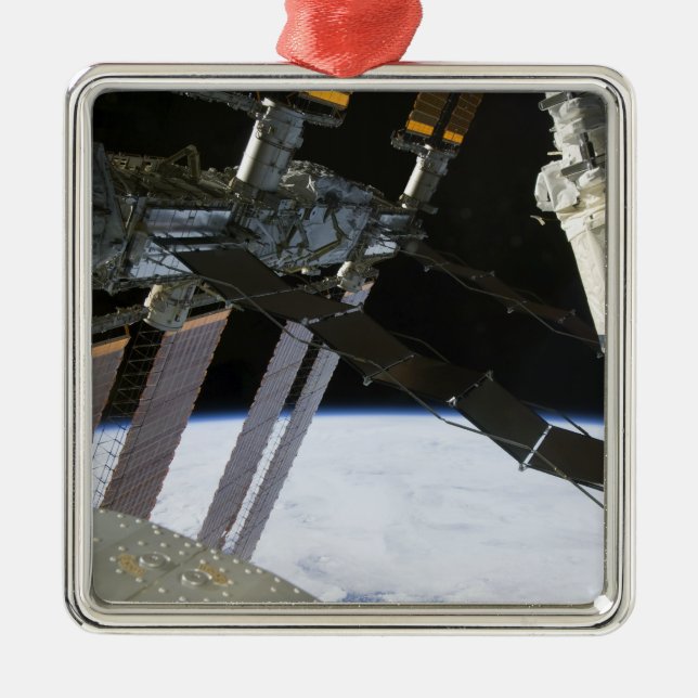 Endeavour's arm amidst International Space Stat Metal Ornament (Front)