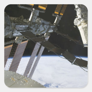 Endeavour's arm amidst International Space Stat Square Sticker