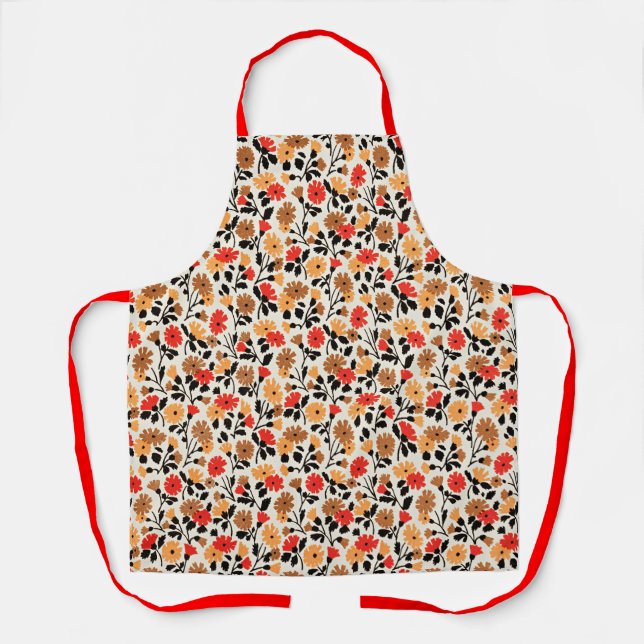 Endleaves of Art floral pattern Apron (Front)