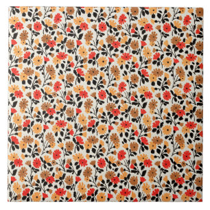 Endleaves of Art floral pattern Ceramic Tile