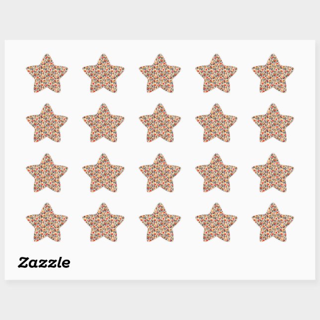 Endleaves of Art floral pattern Star Sticker (Sheet)