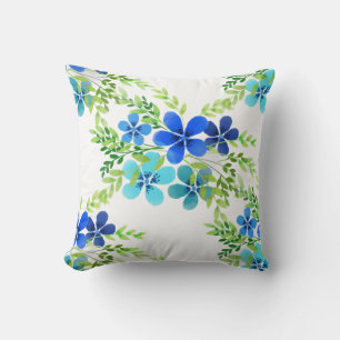 Endless Blue Forget Me Not Flowers Cushion